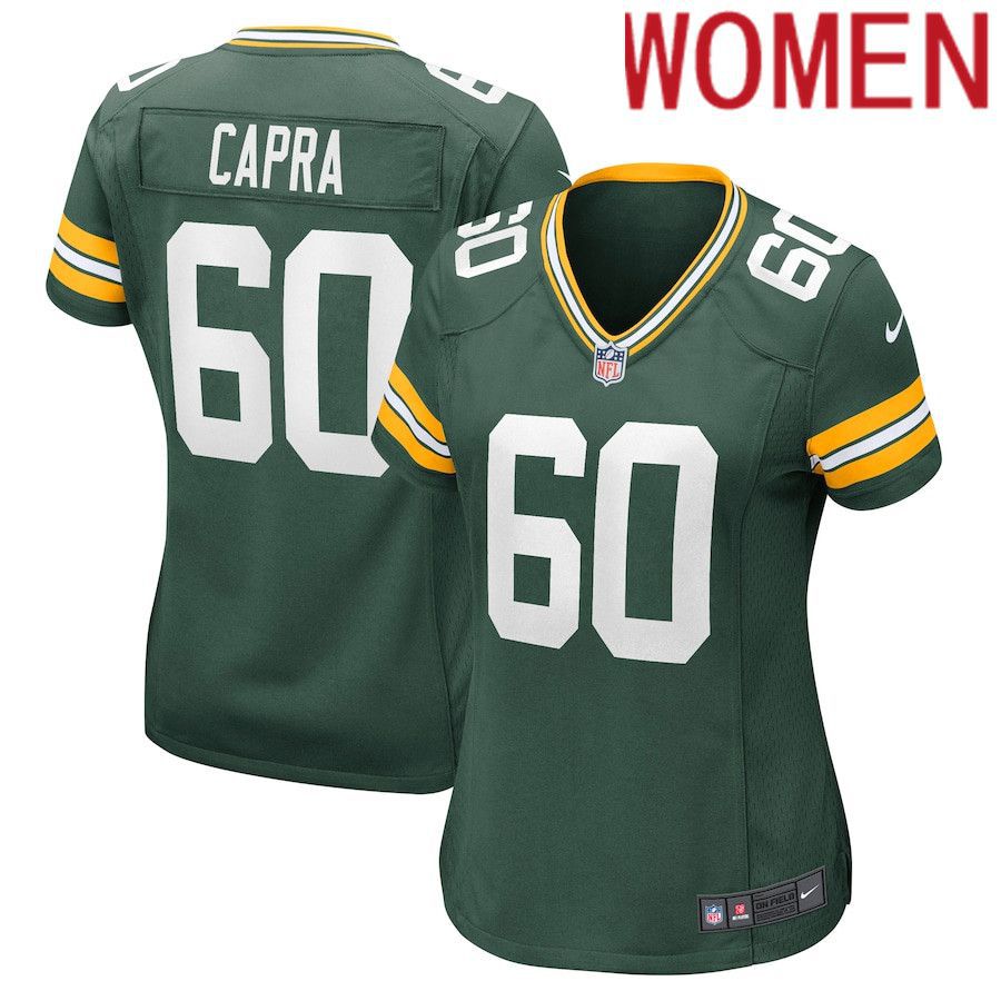 Women Green Bay Packers #60 Jacob Capra Nike Green Nike Game NFL Jersey